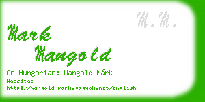 mark mangold business card